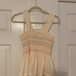 Madewell Rainbow Smocked Peplum Tank Top